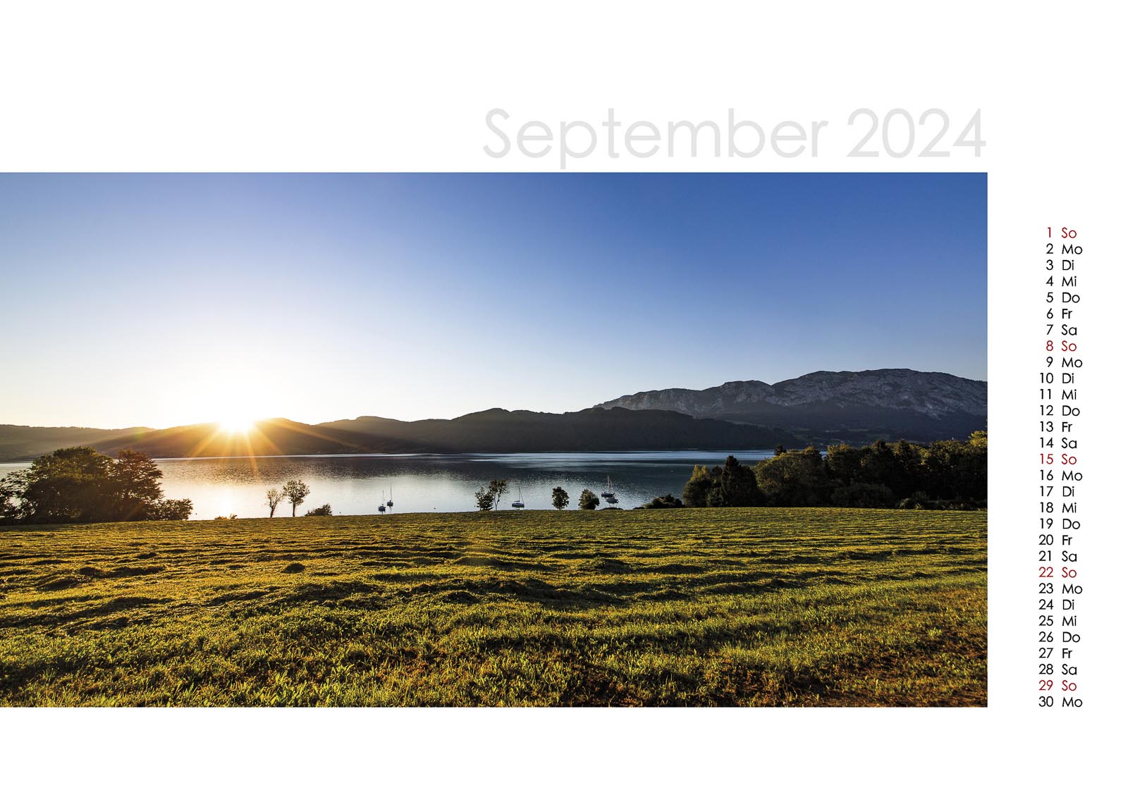Attersee Kalender 2024 September