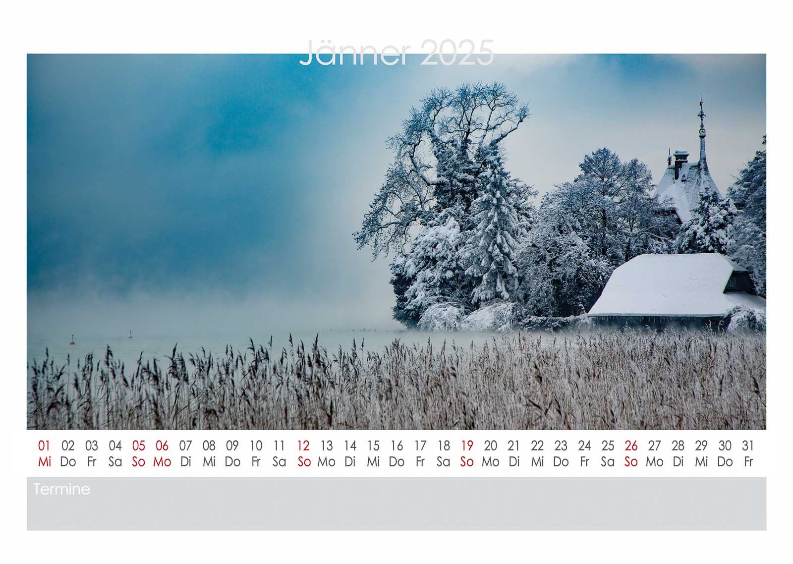 Attersee Kalender 2025 Jänner