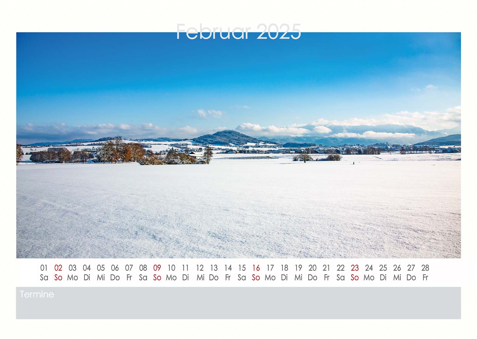 Attersee Kalender 2025 Februar