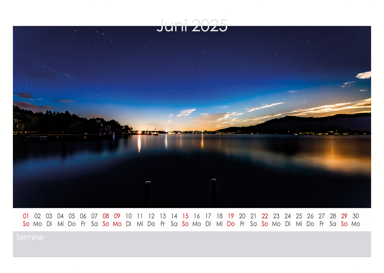 Attersee Kalender 2025 Juni