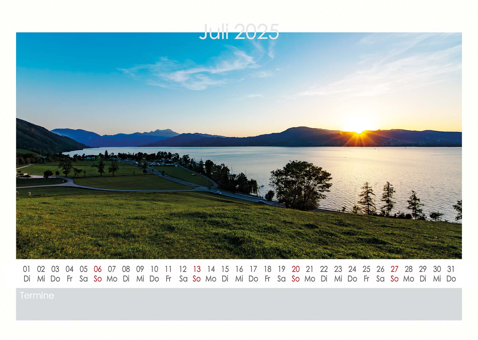 Attersee Kalender 2025 Juli