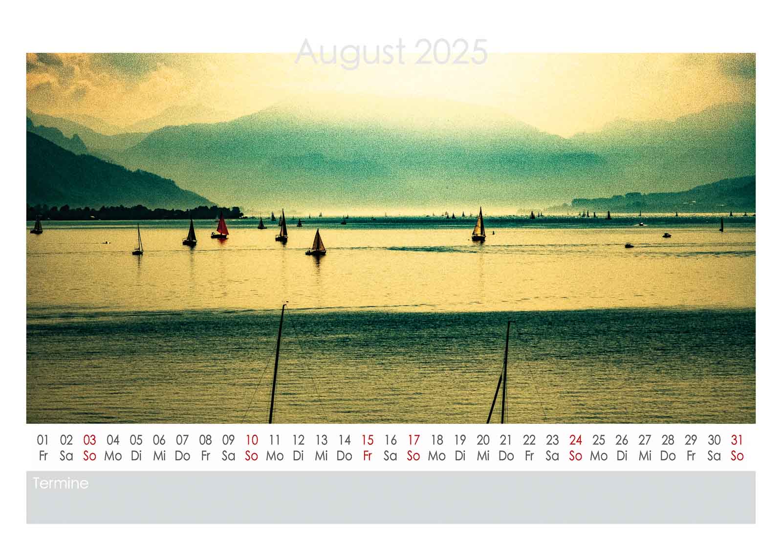 Attersee Kalender 2025 August