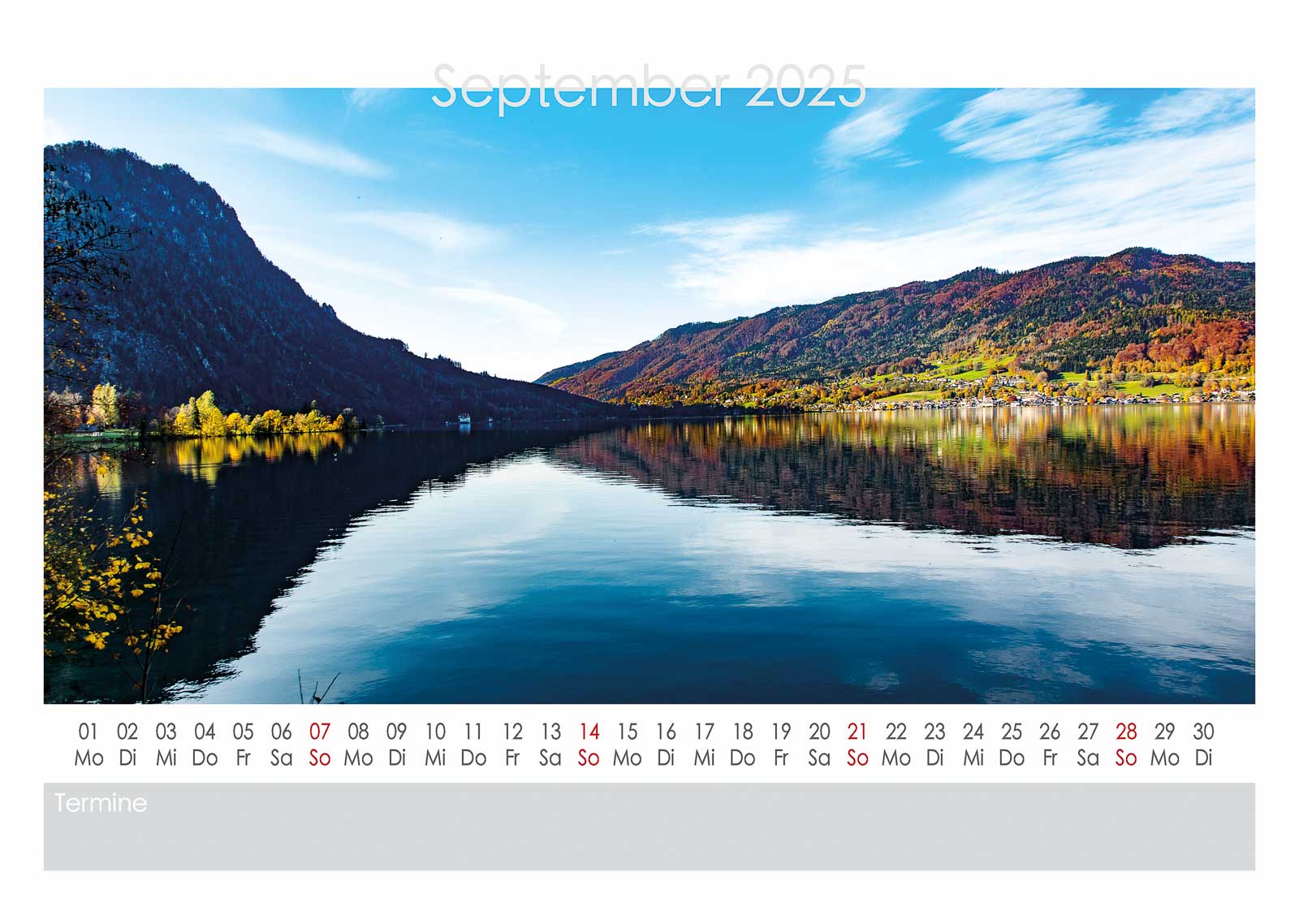 Attersee Kalender 2025 September