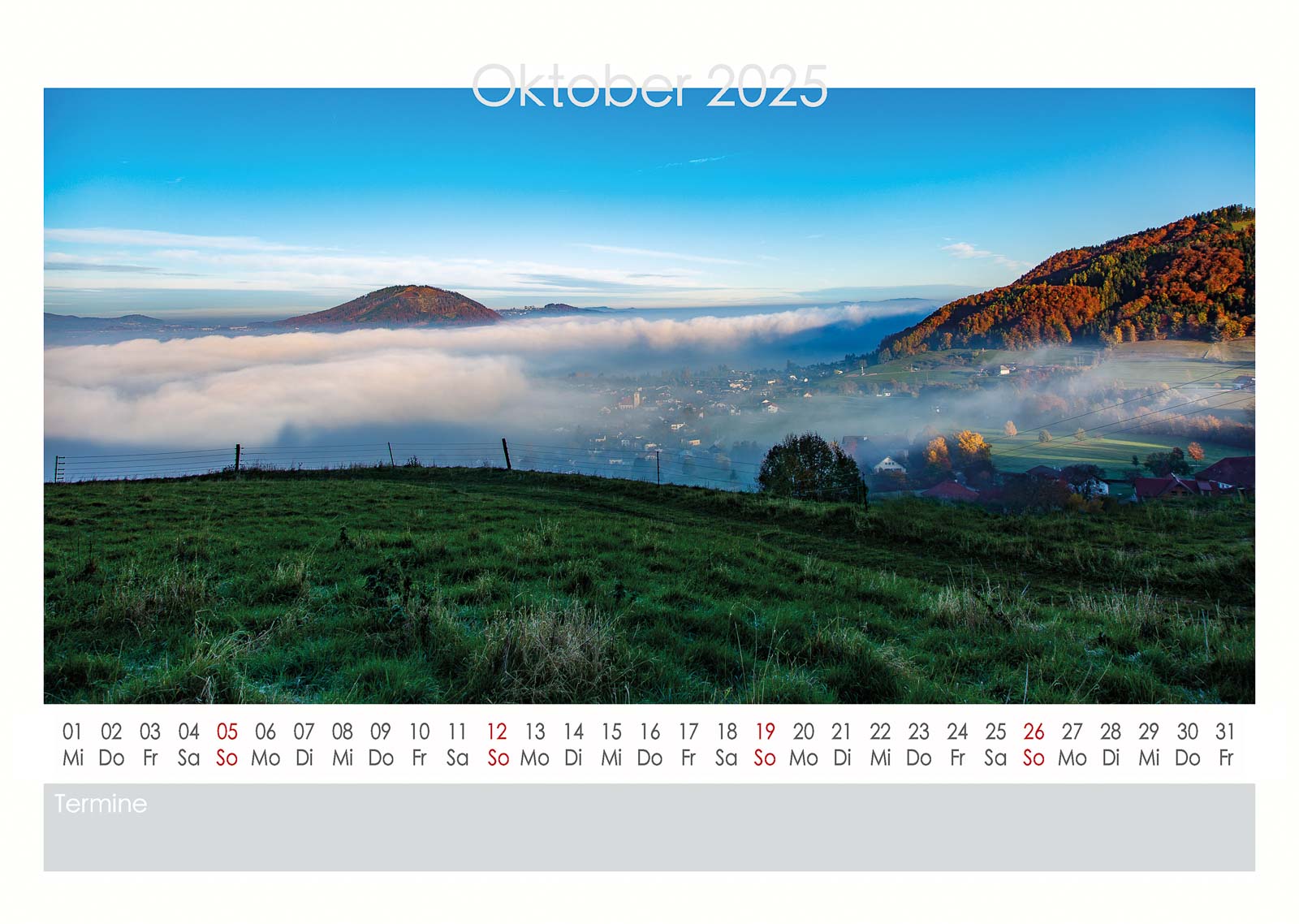 Attersee Kalender 2025 Oktober