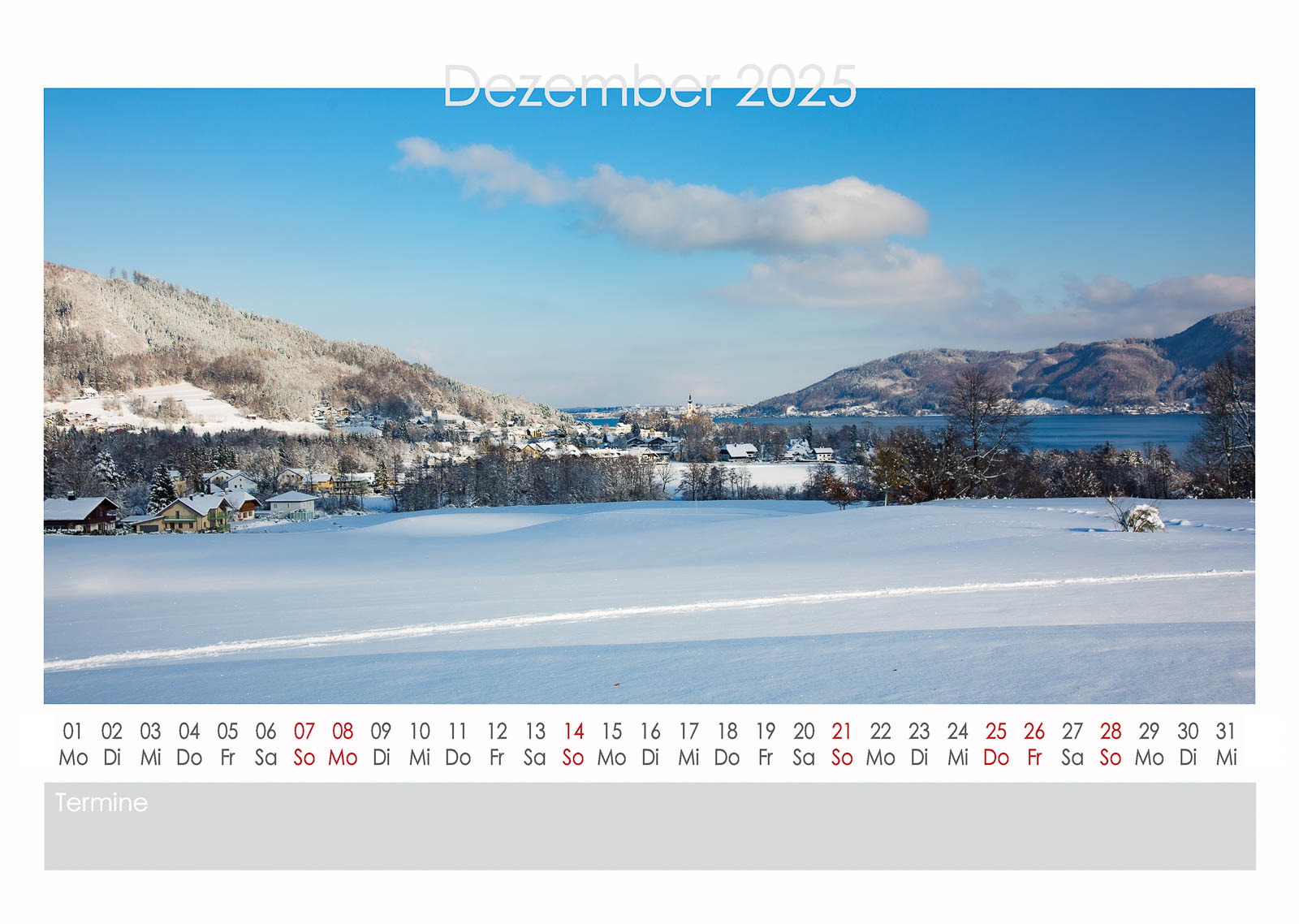 Attersee Kalender 2025 Dezember