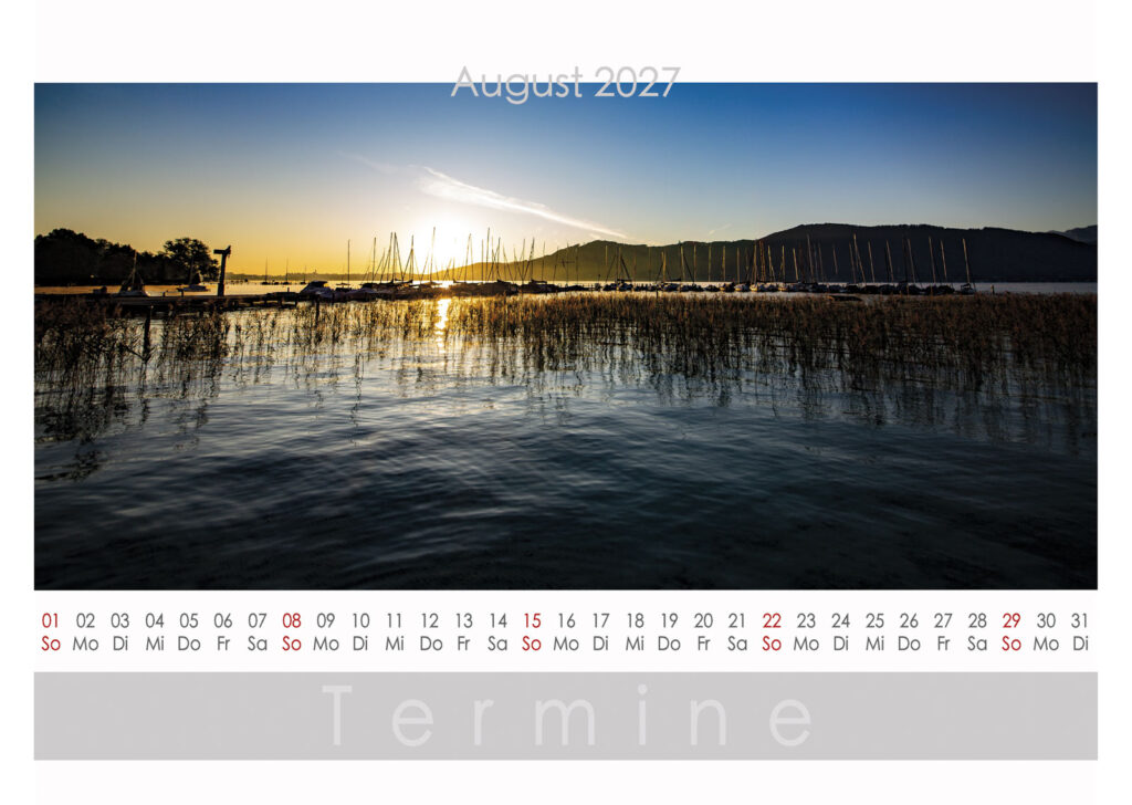Attersee Kalender 2027 August