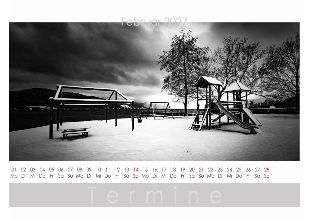Attersee Kalender 2027 Februar