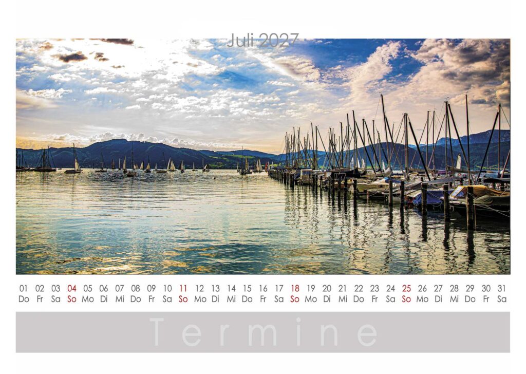 Attersee Kalender 2027 Juli