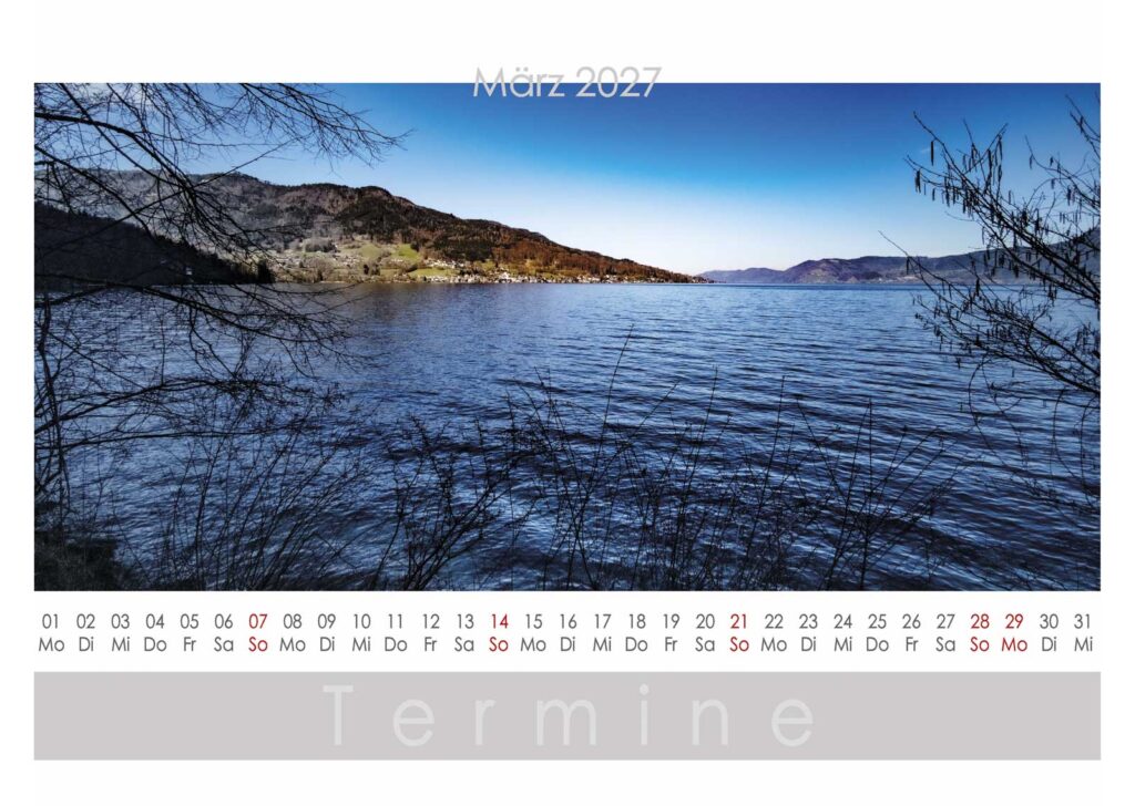 Attersee Kalender 2027 März