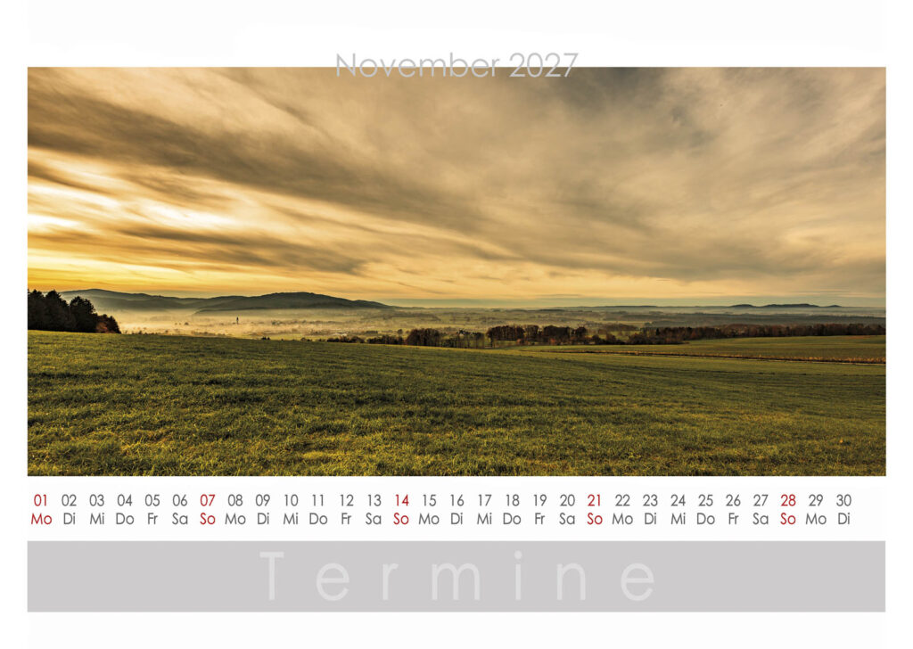 Attersee Kalender 2027 November