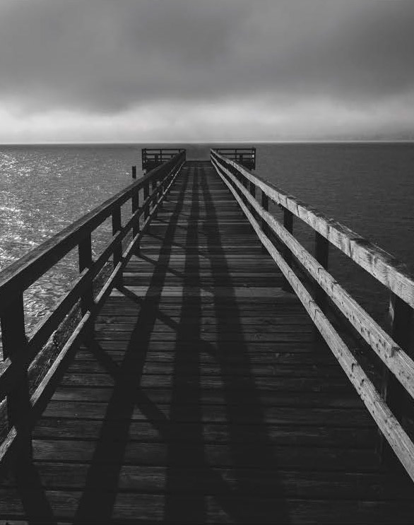 Attersee Steg Schwar-Weiß